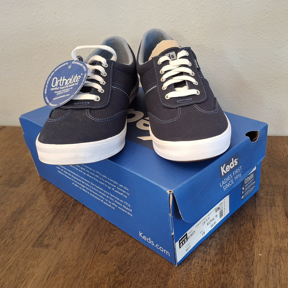 Keds Ortholite Women's Navy Blue Sneakers Size 9 M. Brand New!